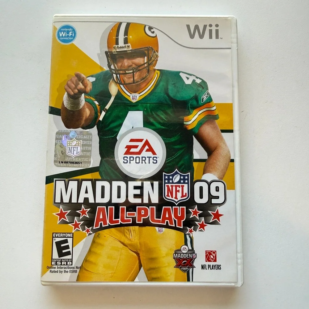 Madden NFL 09 All-Play Nintendo Wii Complete with Manual Brett Favre Cover